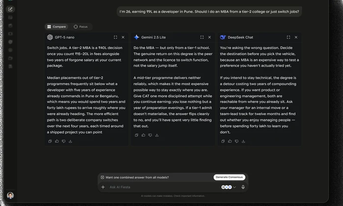 Compare Mode product preview